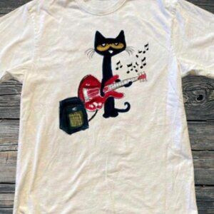 Cat Playing Guitar Music Lover Graphic T Shirt